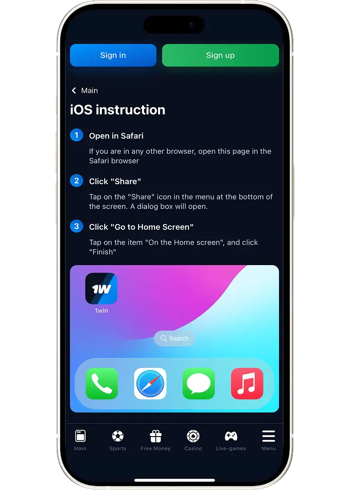 1win iOS